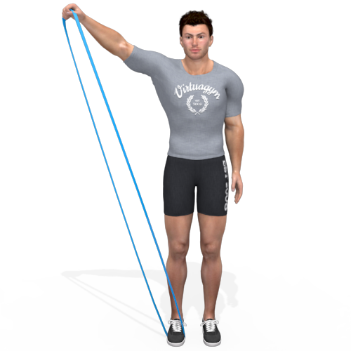 Resistance Band Front Raise To Side Eccentric Video Exercise Guide