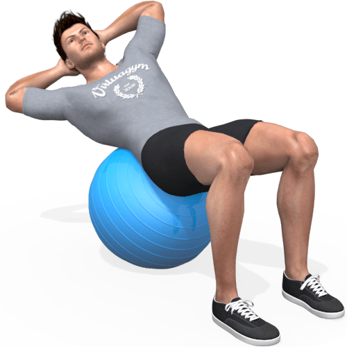 Exercise Ball Rotation Crunch (alternating) Video Exercise Guide