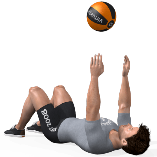 Medicine Ball Chest Throw Lying Video Exercise Guide