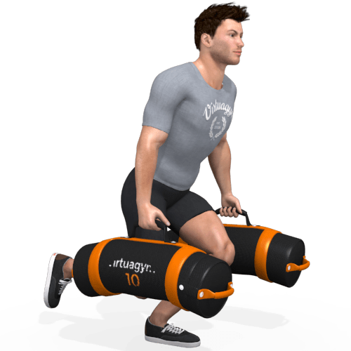 Sandbag One Leg Squat Suitcase Grip Video Exercise Guide