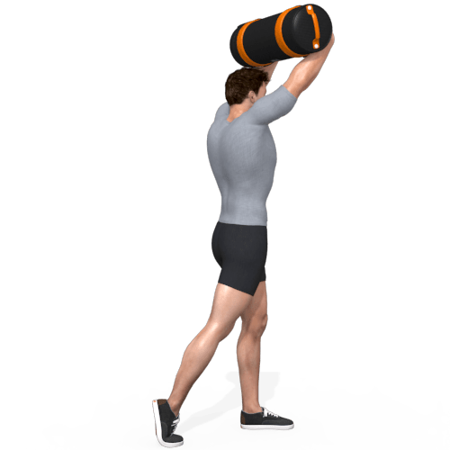 Sandbag Rotated Shoulder Press Video Exercise Guide