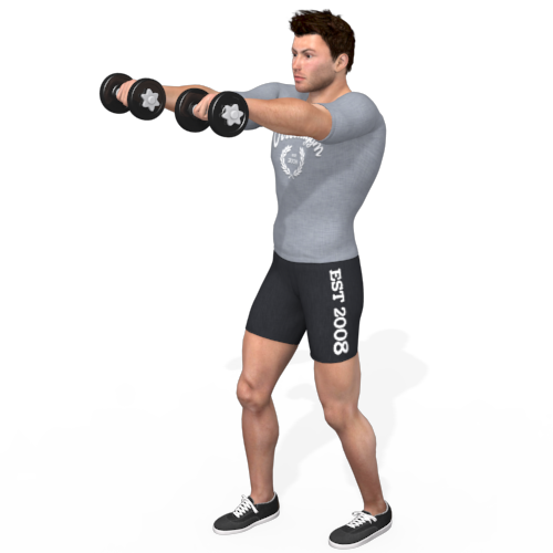 Dumbbells Front Raise Palms Down Video Exercise Guide