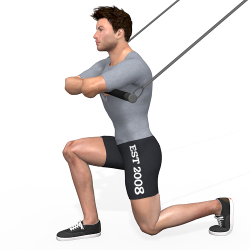 Pulley Assisted Front Lunge Zercher Grip (alternating) Video Exercise Guide