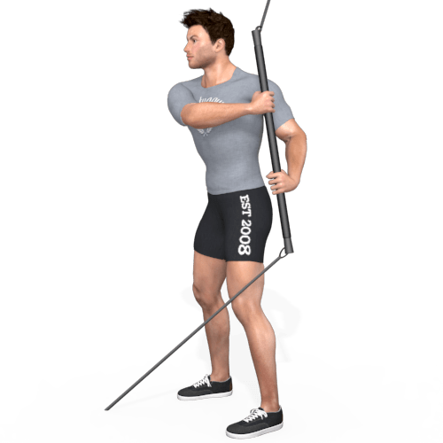 Pulley Rotation Squat Position Video Exercise Guide