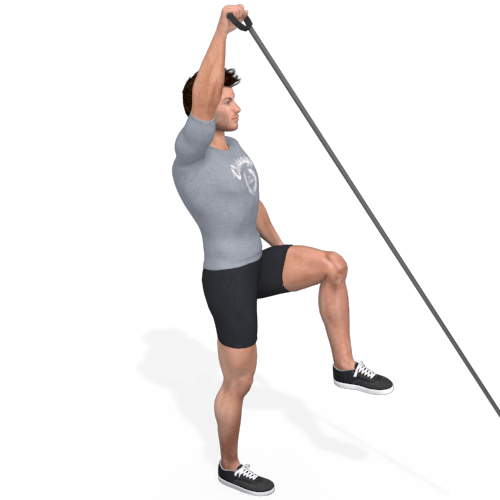 Pulley One Leg Deadlift Knee Lift Arm Extended Video Exercise Guide