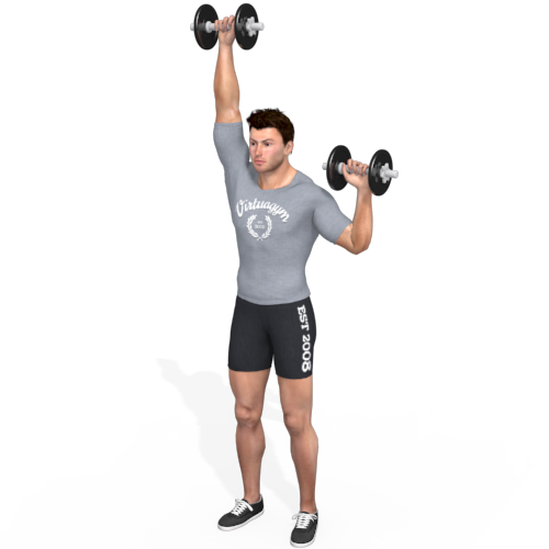 Dumbbells Shoulder Press (alternating)- DBs Video Exercise Guide