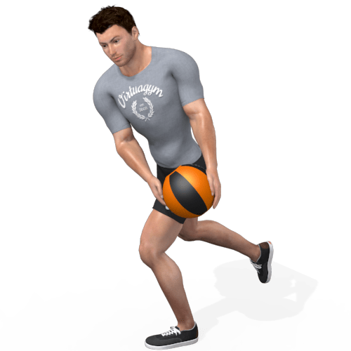 Medicine ball single leg chop video exercise guide