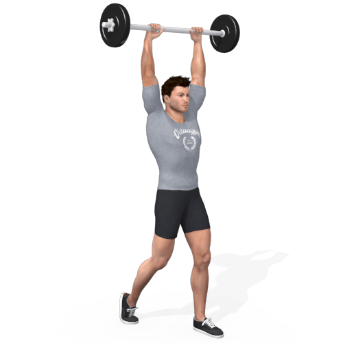 Barbell Push Press Split Squat Video Exercise Guide
