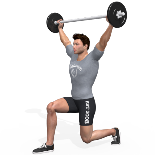 Barbell Overhead Lunge Walk Video Exercise Guide