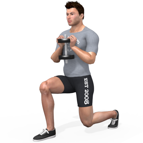 Dumbbells Goblet Reverse Lunge Video Exercise Guide