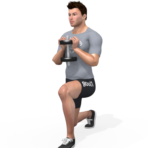 Dumbbells Goblet Reverse Lunge (alternating) Video Exercise Guide