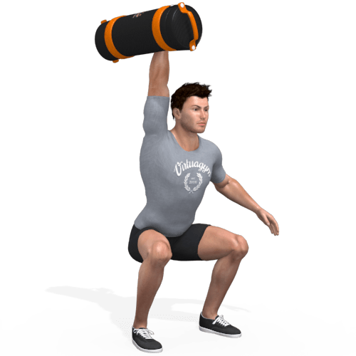 Sandbag Squat Overhead Video Exercise Guide