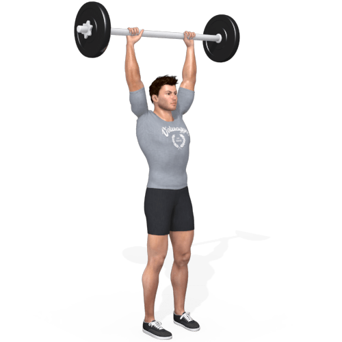 Barbell Hang Clean And Strict Press Video Exercise Guide